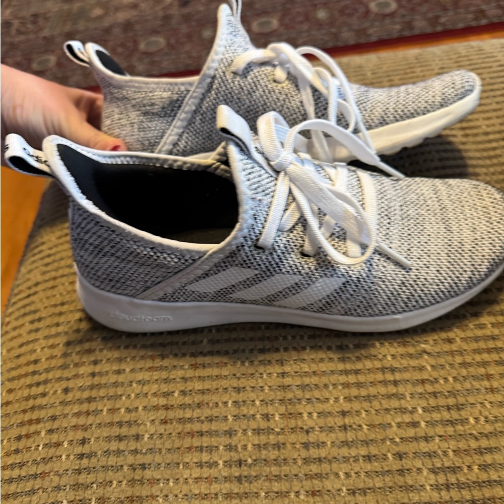 Adidas Cloud White and Black Sneakers